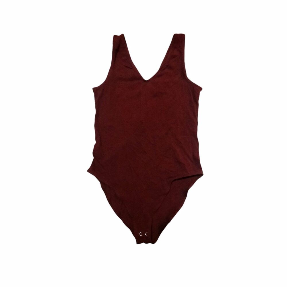 Gap Women's Burgundy Tank Bodysuit M